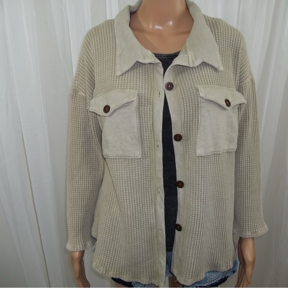 Cozy Beige Button-Up